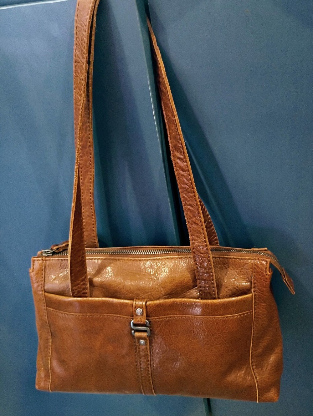 Spikes & Sparrow Cognac Leather Shoulder Bag